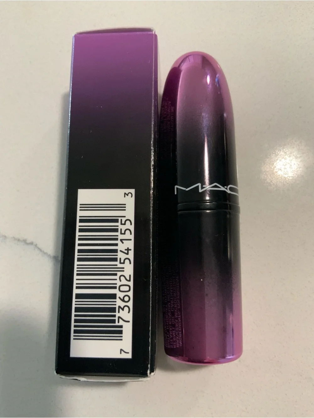 MAC Cosmetics Love Me Lipstick 413 Let Them Eat Cake! - Violet New in Box.